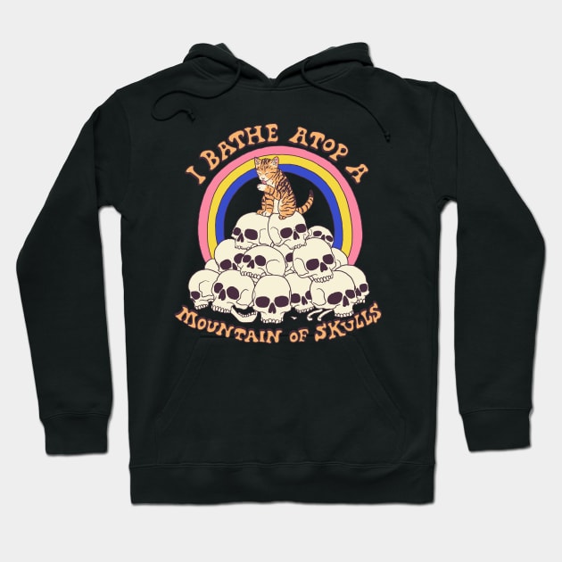 Bathe Atop A Mountain Of Skulls Hoodie by Hillary White Rabbit